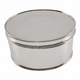 Biscuit Box Hinged Oval Gadroon 7.25" x 6" x  4"