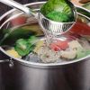 2 In 1 Soup Spoon, Long Handle Home Ladle Strainer, Stainless Steel Cooking Colander Porridge Scoop
