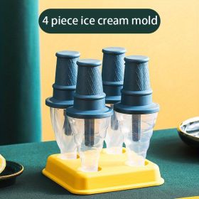 4pcs Ice Cream Molds Shapes; Frozen Ice Popsicle Maker