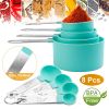 8Pcs Plastic Measuring Spoons Cups Scale Teaspoon Tablespoon Set Kitchen Utensil Tools