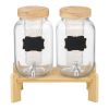 Drink Dispenser 1 Gal Beverage Dispenser for Parties Glass with Stand 2PCS