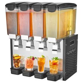 VEVOR Commercial Beverage Dispenser 10L x 4 Tanks Cold Juice Ice Drink Dispenser