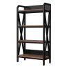 55'' Bakers Rack 4-Level Storage Shelves Metal and Wooden Kitchen Shelves, Kitchen Organizers and Storage, for Garage, Pantry, Bathroom, Closet