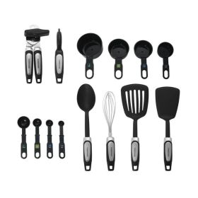 14-Piece Kitchen Tool and Gadget Utensil Set – Black, Heat-Resistant Nylon, Dishwasher Safe