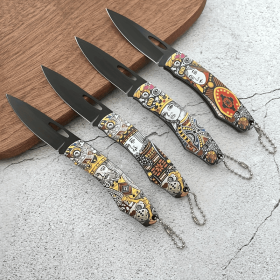 4pcs Folding Fruit Knife Stainless Steel Paring Knife Sharp Safe Portable Folding Knife Key Field Camping Knife