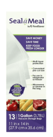 Seal-a-Meal 1 Gal Vacuum Seal Bags for Seal-a-Meal and FoodSaver Vacuum Sealers, 13 Pack