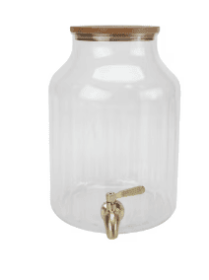 Better Homes & Gardens 2-Gallon Clear Tritan Plastic Beverage Dispenser with Acacia Wood Lid and Stainless Steel Spigot
