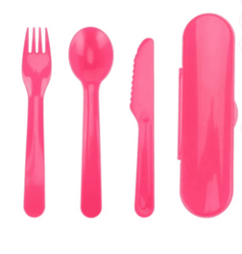 Your Zone Plastic Utensil Set Pink 6 Count Pack