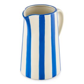 (4 Pack)8.5" Blue Stripe Ceramic Pitcher Vase
