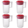 4 Pack Simply Pour Clear/Red Pitcher Plastic 1 ga