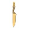 14K 3-D Polished Butcher Knife Charm