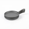 HAWOK 4 Pcs Cast Iron Mini Griddle, 6.3''Round Cast Iron Griddle Pan, Pre-seasoned Oven Safe Cookware for Camping, Indoor and Outdoor Use, Black