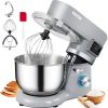 660W Stainless Steel Bowl Electric Dough Mixer with 6 Speeds LCD Screen Timing