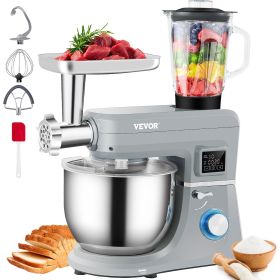 VEVOR 5 IN 1 Stand Mixer Electric Mixer with 6 Speeds  7.4 Qt Stainless Bowl; Dough Hook
