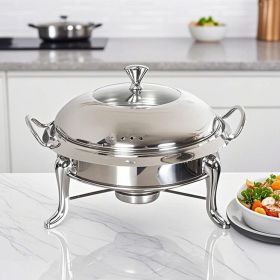 SOGA 2X Stainless Steel Round Buffet Chafing Dish Cater Food Warmer Chafer with Glass Top Lid