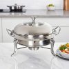 SOGA 4X Stainless Steel Round Chafing Dish  with Glass Top Lid