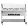 VEVOR 4-Pan Commercial Food Warmer, 4 x 20.6QT Electric Steam Table, 2000W Professional Buffet Catering Food Warmer with Acrylic Sneeze Guard