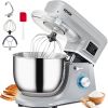 VEVOR Stand Mixer, 660W Electric Dough Mixer with 6 Speeds LCD Screen Timing, Tilt-Head Food Mixer with 7.4 Qt