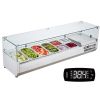 VEVOR Refrigerated Condiment Prep Station, 150 W Countertop Refrigerated Condiment Station, with 4 1/3 Pans & 4 1/6 Pans