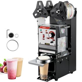 VEVOR Semi-automatic Cup Sealing Machine, 300-500 Cup/h Tea Cup Sealer Machine, Black Boba Cup Sealer Machine