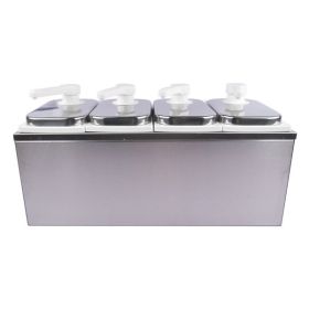 8L Stainless Steel Sauce Pump Dispenser Squeeze Condiment Dispensing Container Condiment Pump Station Condiment Pump Dispenser