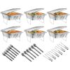 36Pcs Disposable Chafing Dish Buffet Set Food Warmers For Party Buffet Server Catering Supplies With Covers Utensils Half Size Food Pans For Parties E