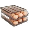 Egg Container Holder Automatic Rolling Egg Box for Refrigerator Double Layer with Lid Egg Organizer Bin Tray Rack for 36 Eggs