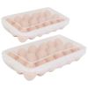 2Pcs Egg Holder Stackable Plastic Egg Storage Box Egg Rack for Refrigerator with 18 Cavity Per Container Dishwasher Safe