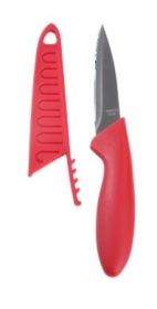 Mainstays Stainless Steel Color 3.5" Kitchen Paring Knife with Red Handle
