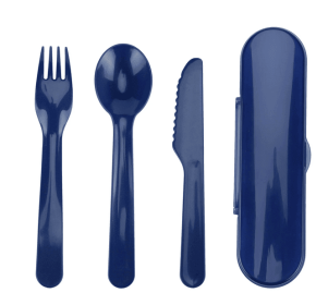 Your Zone Plastic Utensil Set, Blue, 4 Count Pack
