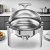 SOGA 6L Stainless Steel Chafing Food Warmer Catering Dish Round Roll Top