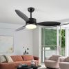 52 inch Indoor/Outdoor Ceiling Fan with LED Select Light Kit - Black