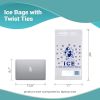 Pack of 1000 Ice Bags with Twist Ties 11 x 20. Printed Bags Ice Bags with Write on Block 11x20. Capacity 8 lbs. Food Grade Safe Plastic Ice Bags. 'Coo