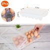 2Pcs Egg Holder Stackable Plastic Egg Storage Box Egg Rack for Refrigerator with 18 Cavity Per Container Dishwasher Safe