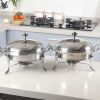SOGA 2X Stainless Steel Round Buffet Chafing Dish Cater Food Warmer Chafer with Glass Top Lid