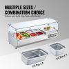 VEVOR Refrigerated Condiment Prep Station  2 1/3 Pans & 4 1/6 Pans