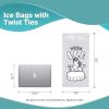 Pack of 1000 Plain Top Ice Bags with Twist Ties 10 x 20. Pure Ice Printed Bags 10x20. Thickness 1.5 mil. 8 lbs. BPA Free Food Grade Safe Plastic Ice B