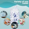 Pack of 1000 Ice Bags with Twist Ties 11 x 20. Printed Bags Ice Bags with Write on Block 11x20. Capacity 8 lbs. Food Grade Safe Plastic Ice Bags. 'Coo