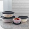 8 Piece Covered Bowl Set, Four Lidded Sizes, For Prep, Serve & Store, Dark Gray