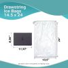Pack of 250 Drawstring Ice Bags 14.5 x 24. Pure Ice Printed Bags 14 1/2 x 24. Thickness 2 mil. Thickness 20 lbs. BPA Free Food Grade Safe Metallocene
