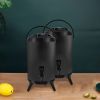 SOGA 2X 12L Stainless Steel Insulated Milk Tea Barrel Hot and Cold Beverage Dispenser Container with Faucet Black