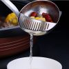 2 In 1 Soup Spoon, Long Handle Home Ladle Strainer, Stainless Steel Cooking Colander Porridge Scoop