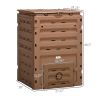 Outsunny Outdoor Compost Bin, 120 Gallon (450L), with 80 Vents and 2 Sliding Doors, Snap-On Lid, Fast Creation of Fertile Soil, Brown