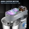 660W Stainless Steel Bowl Electric Dough Mixer with 6 Speeds LCD Screen Timing