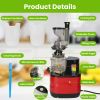 Cold Press Juicer Machine 300W Electric Slow Masticating Juicer for Whole Vegetable and Fruit with Reverse Function 2 Containers Cleaning Brush Clear