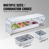 VEVOR Refrigerated Condiment Prep Station, 150 W Countertop Refrigerated Condiment Station, with 4 1/3 Pans & 4 1/6 Pans