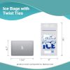 Pack of 1000 Plain Top Ice Bags with Twist Ties 5 lbs 9 x 18. Printed Bags Ice Bags with Write on Block 9x18. Thickness 1.5 mil. Industrial Grade Safe