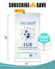 Pack of 500 Drawstring Ice Bags 12 x 20. Heavy Duty Printed Bags 12x20. BPA Free Food Grade Safe 10 lbs Ice Bags. 'Cool Penguin' Design