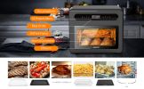 Geek Chef Steam Air Fryer Toast Oven Combo , 26 QT Steam Convection Oven Countertop , 50 Cooking Presets, with 6 Slice Toast, 12" Pizza, Black Stainle