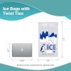 Pack of 1000 Ice Bags with Twist Ties 12 x 21. Printed Bags Ice Bags with Write on Block 12x21. Capacity 10 lbs